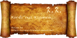 Korányi Kisanna névjegykártya